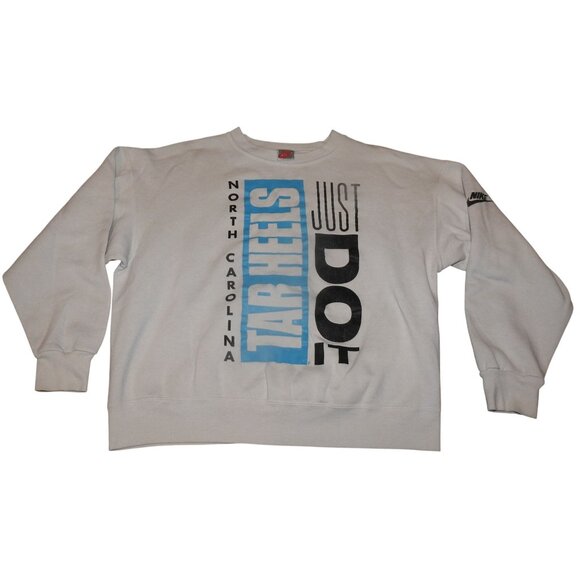 Vintage 90s North Carolina Tar Heels Nike Gray Tag Sweatshirt Large Made in USA - Picture 1 of 8